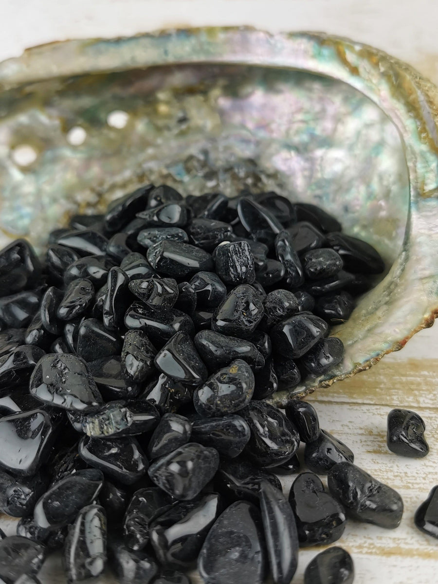 Black tourmaline deals polished stone