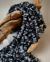 Snowflake Obsidian Chip Beads