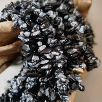 Snowflake Obsidian Chip Beads