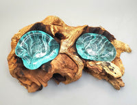 Handblown Glass and Wood Stand