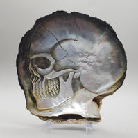 Mother of Pearl Skull Carving (half shell)