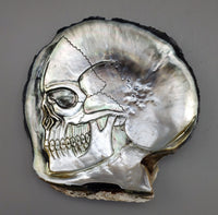 Mother of Pearl Skull Carving (half shell)