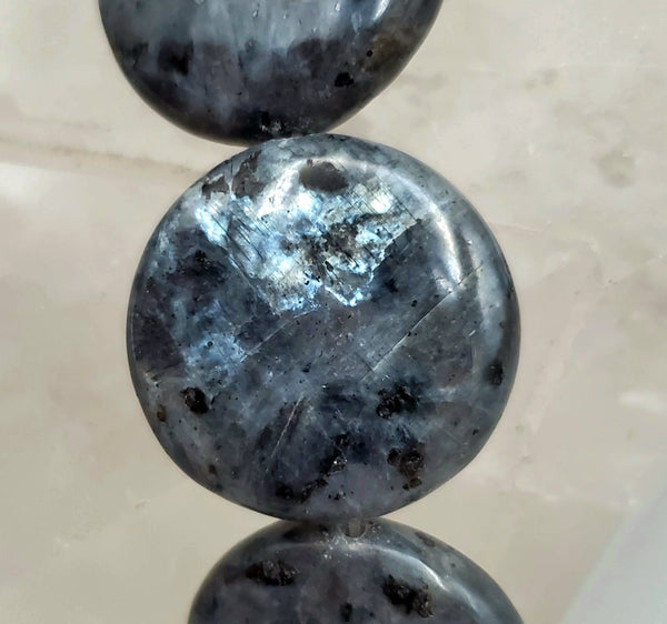 Norwegian Labradorite Bead Strands (large round flat)