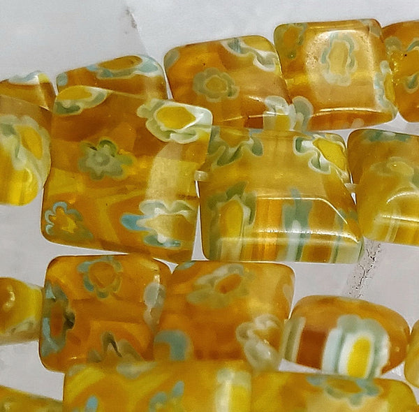 Murano Glass Beads, 6mm square