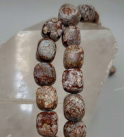 Brown Snowflake Obsidian Square Beads