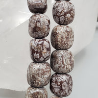 Brown Snowflake Obsidian Square Beads