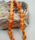 Orange Heart Dalestone Beads, 10mm