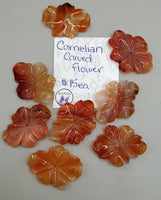 Carnelian Bead, Flower Carving