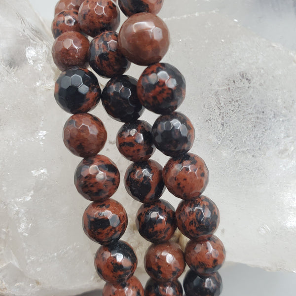 Mahogany Obsidian Faceted Bead Strand