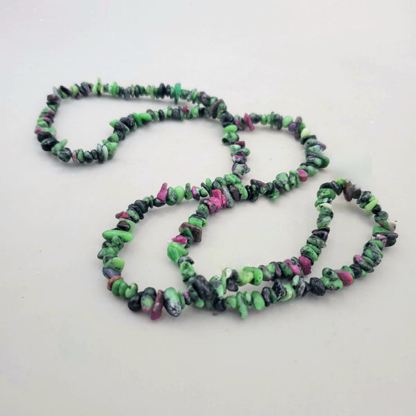 Ruby In Zoisite Chip Bead Strand