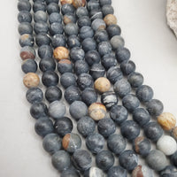 Picasso Jasper (8mm) Round, Matte Finish Bead Strand