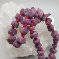 Pink Sapphire Raw Chunk Bead Strand