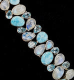 Larimar, Moonstone and Blue Topaz Bracelet