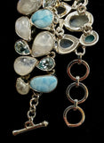 Larimar, Moonstone and Blue Topaz Bracelet