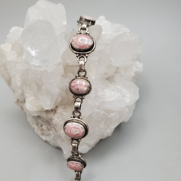 Rhodocrosite Bracelet in Sterling Silver