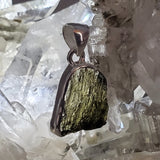 Rough Moldavite in .925 Sterling Silver Pendant