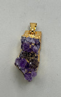 Amethyst Cluster Gold Foil Pendant