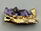 Amethyst Cluster Gold Foil Pendant