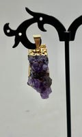 Amethyst Cluster Gold Foil Pendant