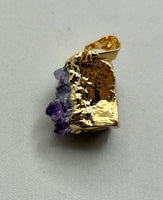 Amethyst Cluster Gold Foil Pendant