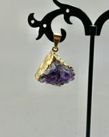 Amethyst Cluster Gold Foil Pendant