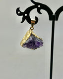 Amethyst Cluster Gold Foil Pendant