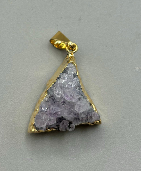 Amethyst Cluster Gold Foil Pendant