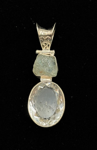 Aquamarine Sterling Silver Pendant