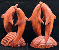 Red Dolphin Wood Carving