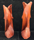 Red Dolphin Wood Carving