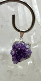 Silver Plated Amethyst Druzy Pendant