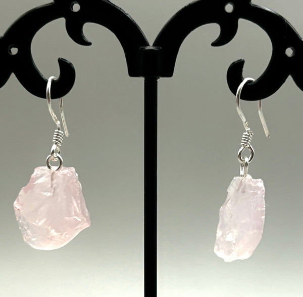 Rose Quartz Sterling Silver Earrings