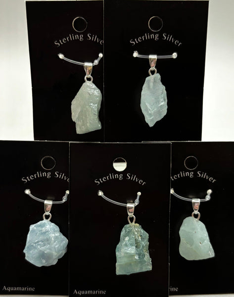 Aquamarine Sterling Silver Pendant