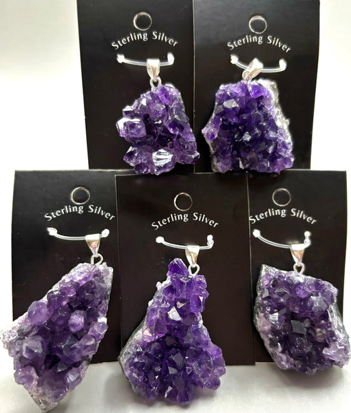 Amethyst Druse Sterling Silver Pendant