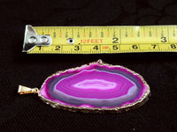 Magenta Agate Slice Pendant