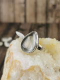 Big Teardrop Rose Quartz Ring Size 6.5