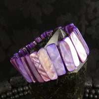 Purple Mother of Pearl Stretch Bracelets (Dyed) (Various)