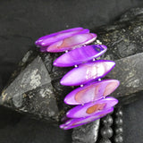 Purple Mother of Pearl Stretch Bracelets (Dyed) (Various)