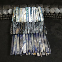 Blue Mother of Pearl Stretch Bracelets (Dyed) (Various)