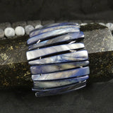 Blue Mother of Pearl Stretch Bracelets (Dyed) (Various)