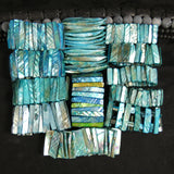 Pearlescent Cyan Mother of Pearl Stretch Bracelets (dyed) (Various)