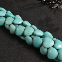 Blue Magnesite Heart Bead Strands