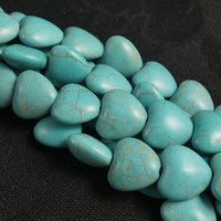 Blue Magnesite Heart Bead Strands