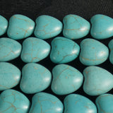 Blue Magnesite Heart Bead Strands