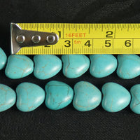 Blue Magnesite Heart Bead Strands